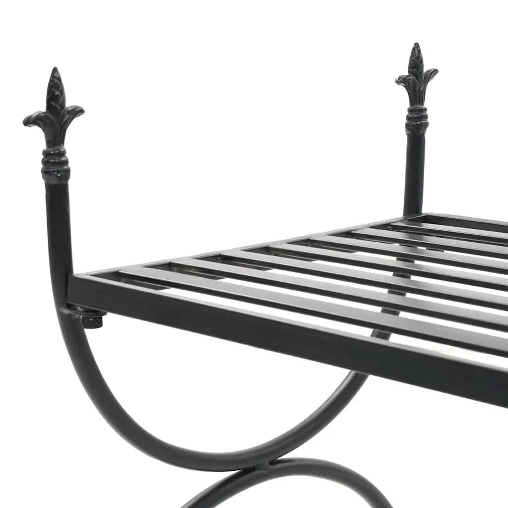 Metal Bench Black U-Shaped Legs Vintage Style