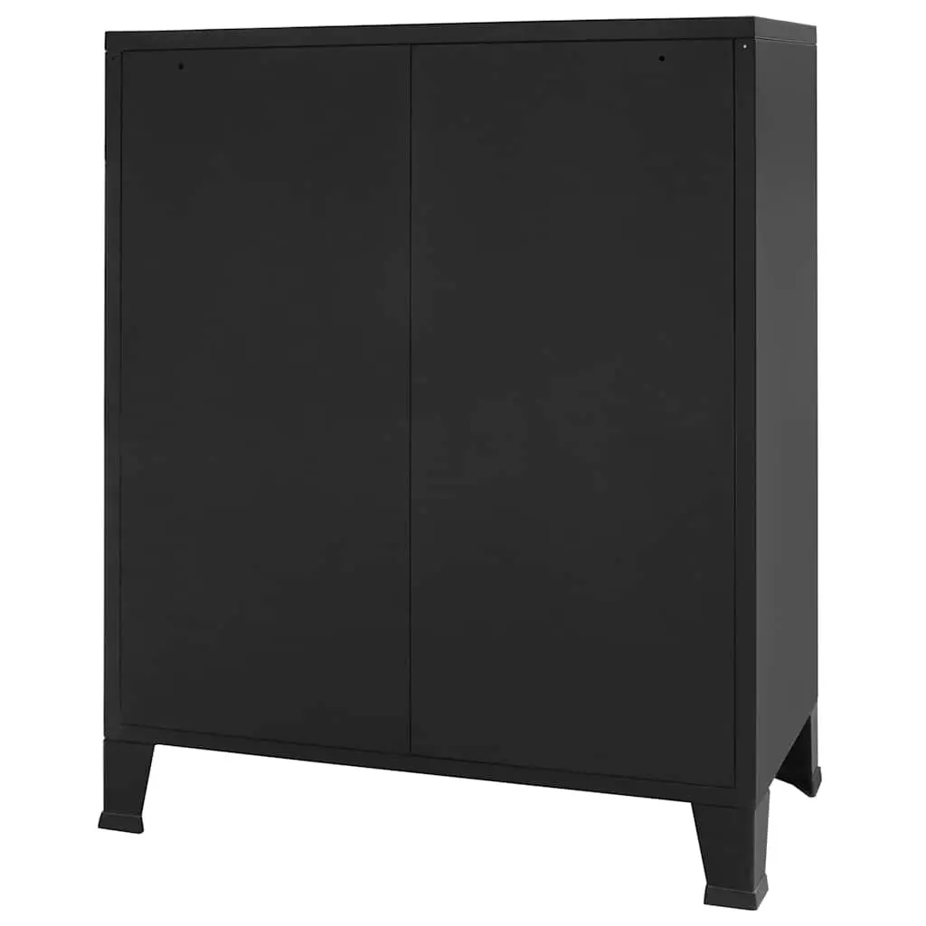 Chest of Drawers Black 4 Drawer Industrial Style Metal Storage Cabinet