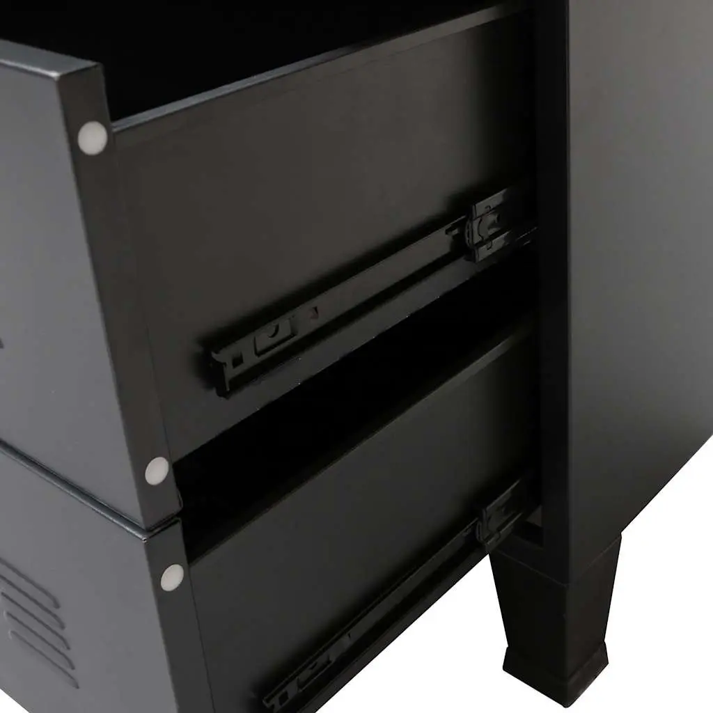 Chest of Drawers Black 4 Drawer Industrial Style Metal Storage Cabinet
