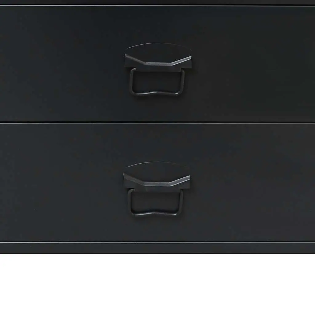 Chest of Drawers Black 4 Drawer Industrial Style Metal Storage Cabinet