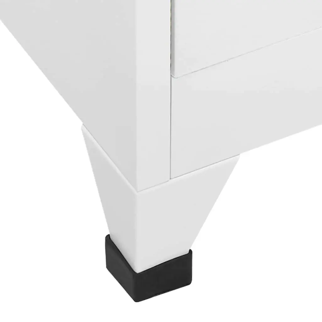 Metal Locker Cabinet Grey 18 Compartments Lockable Doors Storage