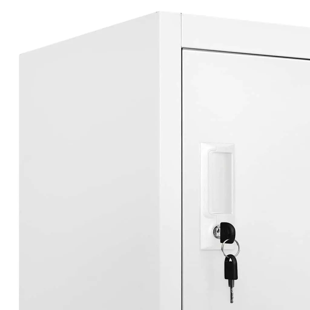 Metal Locker Cabinet Grey 18 Compartments Lockable Doors Storage