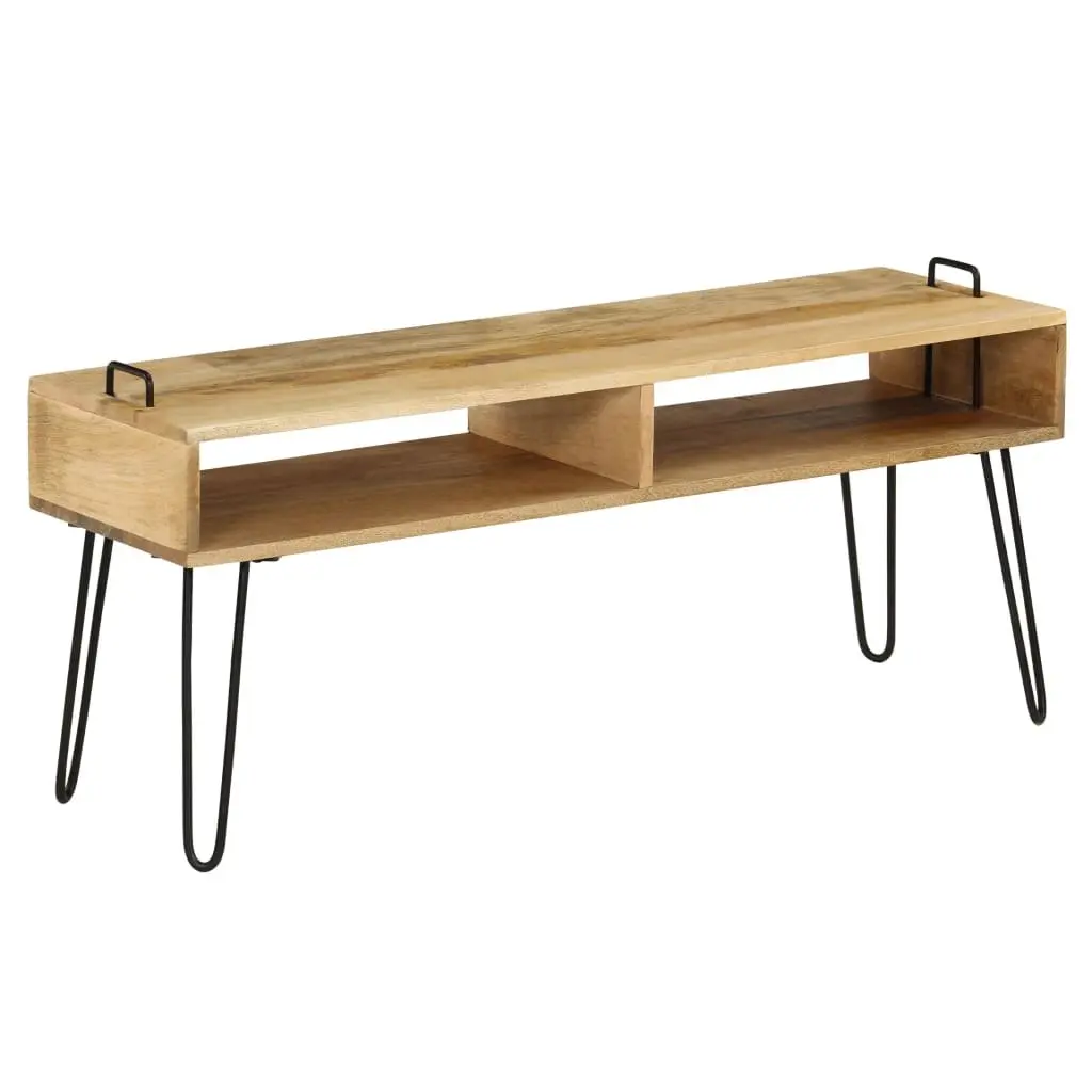 TV Stand Solid Mango Wood Living Room HiFi Cabinet Storage Shelf Industrial