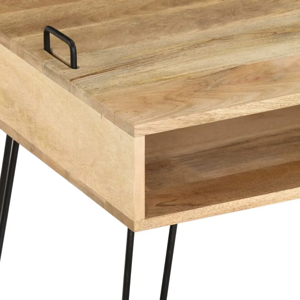 TV Stand Solid Mango Wood Living Room HiFi Cabinet Storage Shelf Industrial