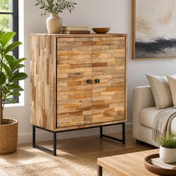 Compact Teak Wood Sideboard: Ample Storage Solution