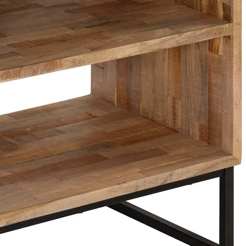 TV Cabinet Brown Reclaimed Teak Wood Handmade Rustic Lowboard Storage Unit