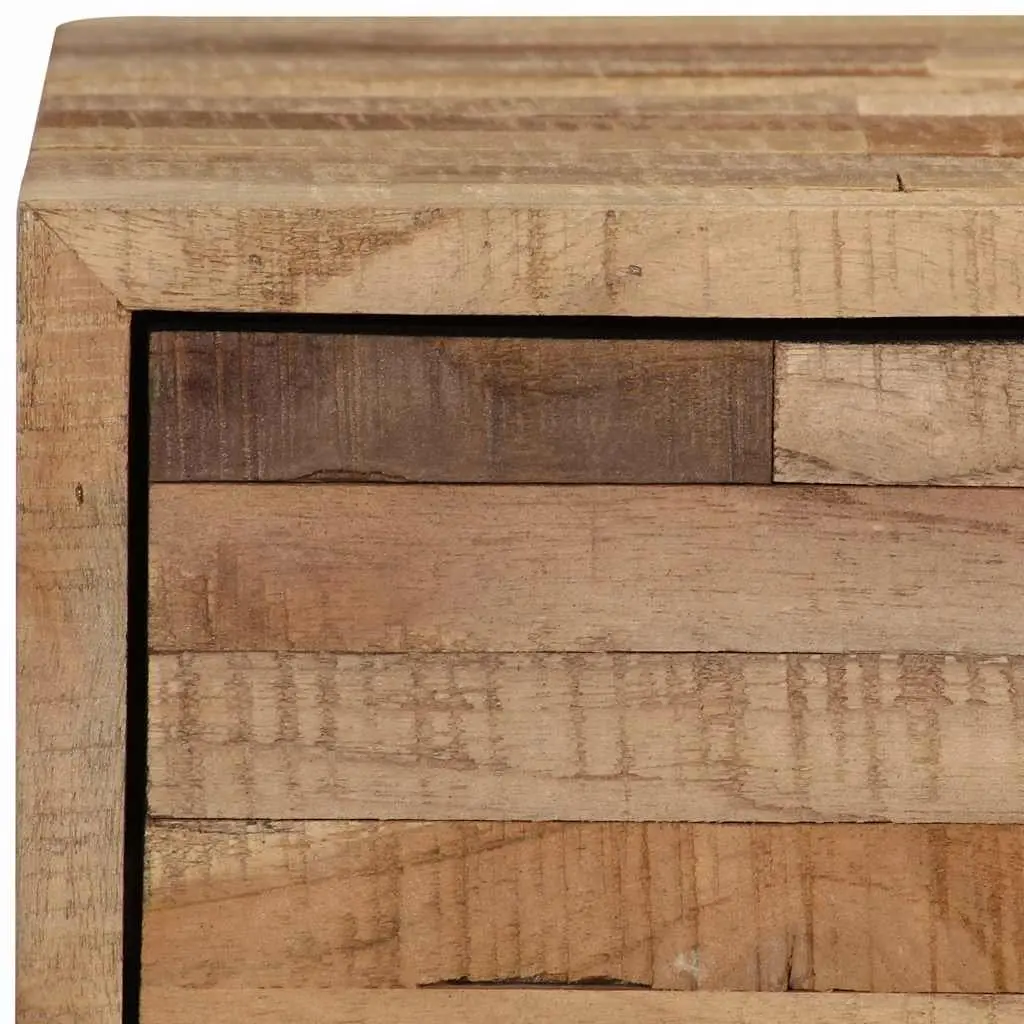 TV Cabinet Brown Reclaimed Teak Wood Handmade Rustic Lowboard Storage Unit