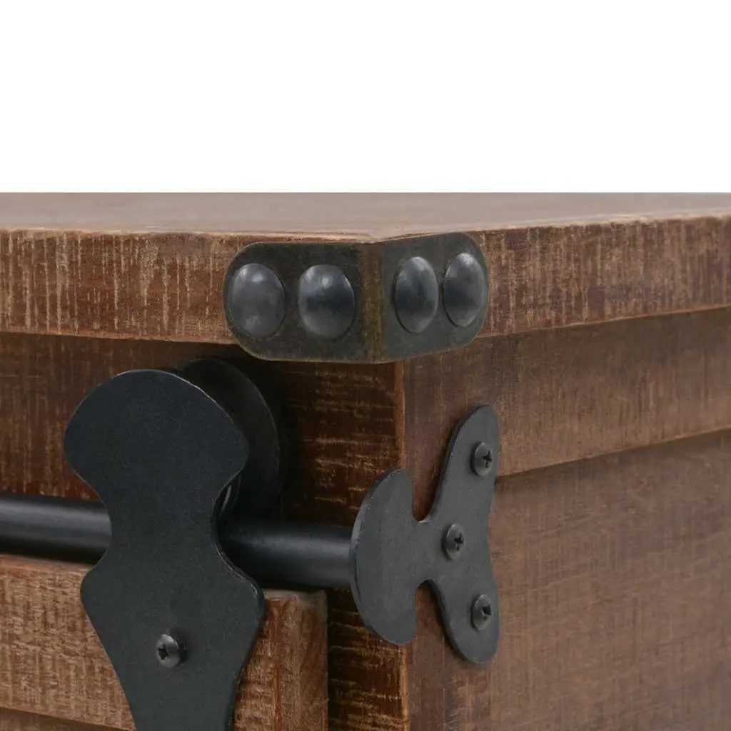 Storage Cabinet Brown 64x33.5x75 cm Solid Fir Wood Sliding Door Furniture