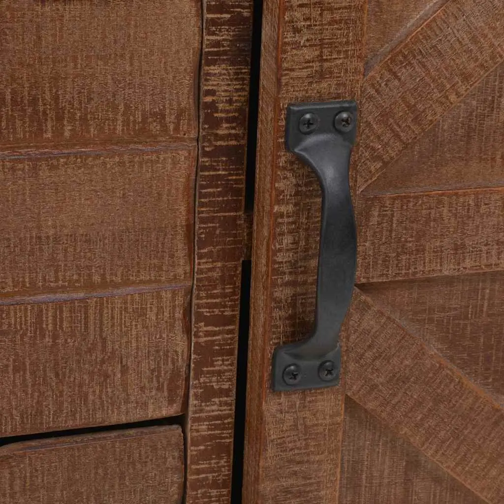 Storage Cabinet Brown 64x33.5x75 cm Solid Fir Wood Sliding Door Furniture