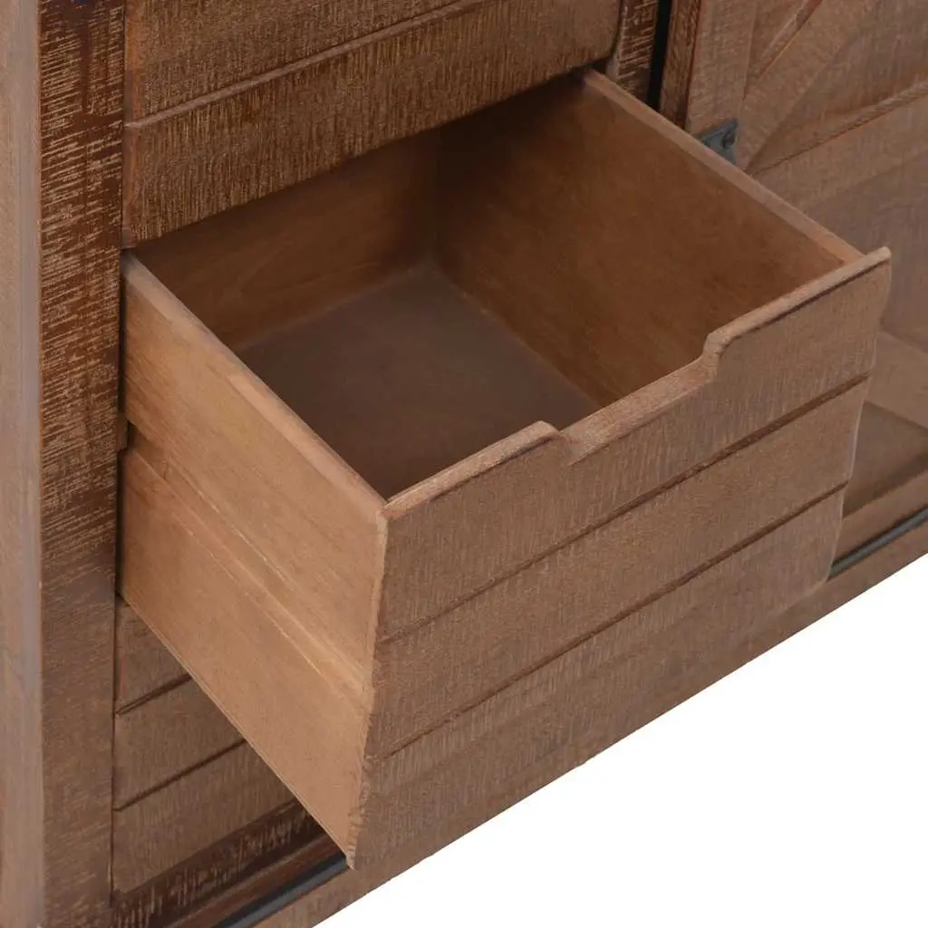 Storage Cabinet Brown 64x33.5x75 cm Solid Fir Wood Sliding Door Furniture