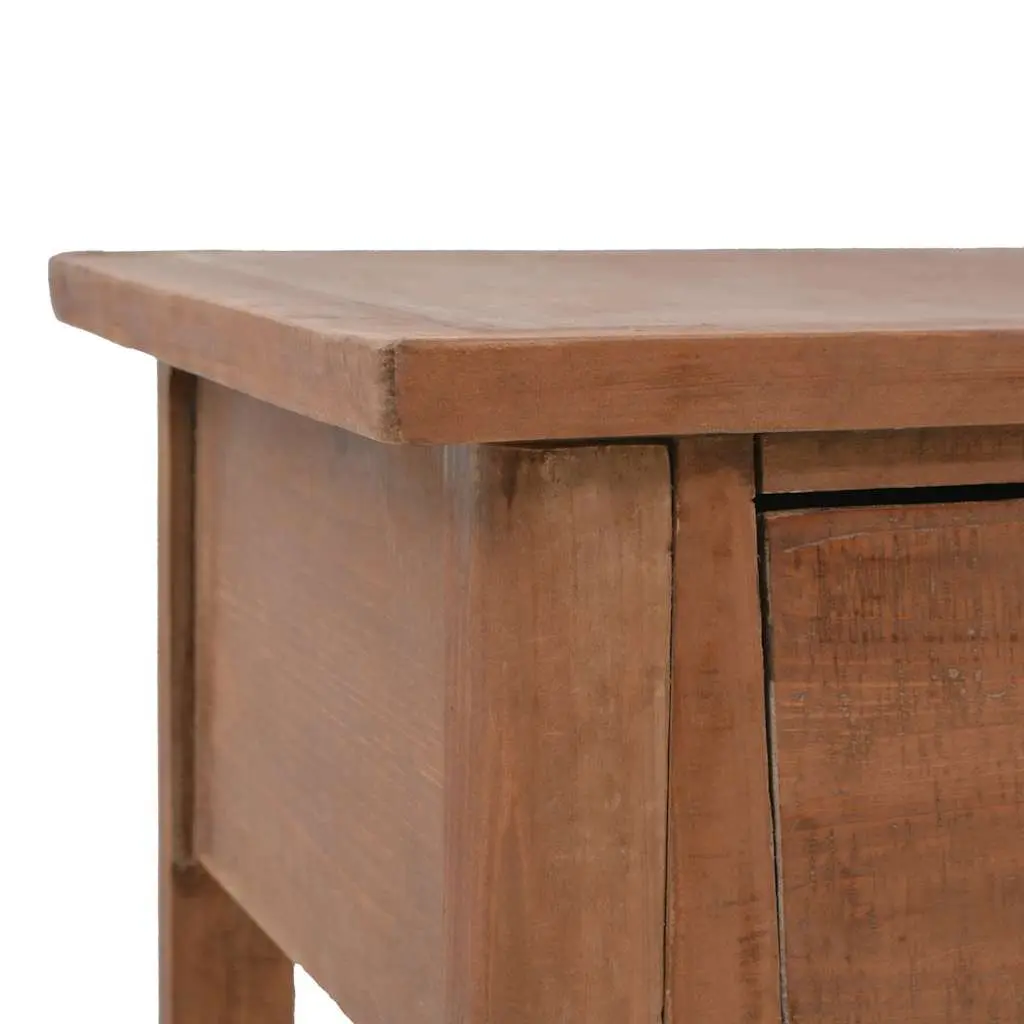 Console Table Brown 126cm Solid Fir Wood Rustic Vintage Accent Furniture