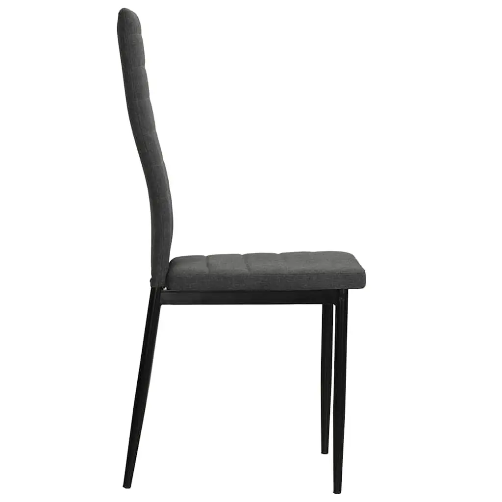 Dining Chairs Set 2 pcs Grey Fabric Kitchen Room Furniture Contemporary Design