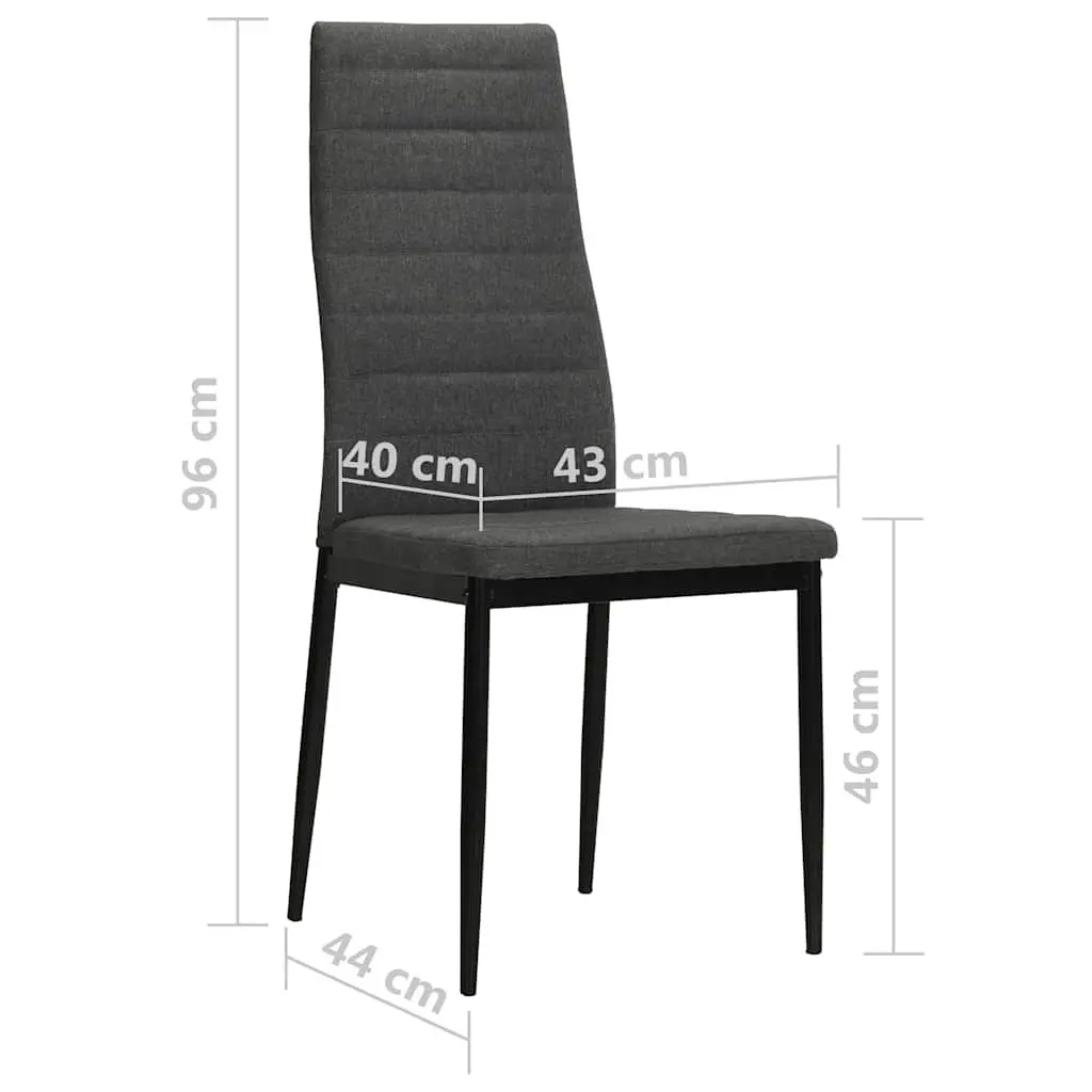 Dining Chairs Set 2 pcs Grey Fabric Kitchen Room Furniture Contemporary Design