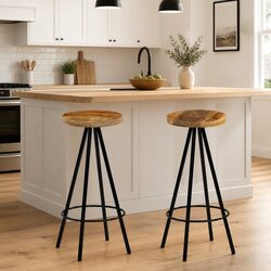 Compact and Sturdy Bar Stools Set of 2 for Dining Use