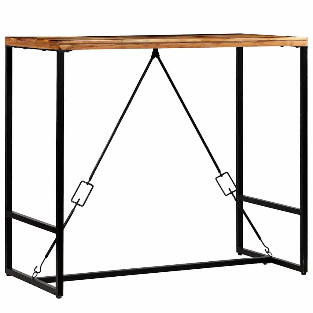 Bar Table Brown Solid Reclaimed Wood Industrial Style Steel Legs 120 x 60 x 106 cm
