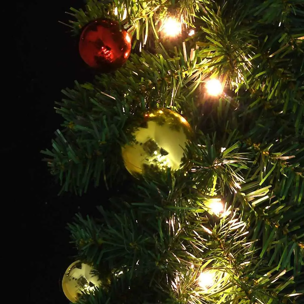 Christmas Garland Green 5m with Baubles and LED Lights
