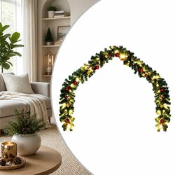 Concise 20m Green Christmas Garland with Lights