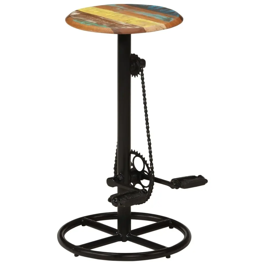 Bar Stools Brown 2 Piece Solid Reclaimed Wood Kitchen Dining Room Chairs Set