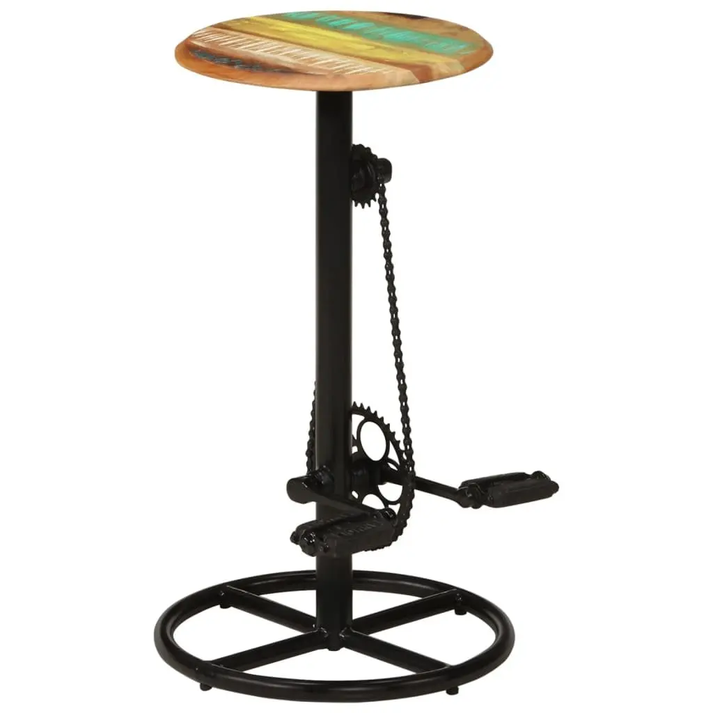 Bar Stools Brown 2 Piece Solid Reclaimed Wood Kitchen Dining Room Chairs Set