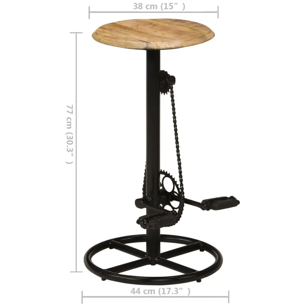 Bar Stools Set of 2 Solid Mango Wood Kitchen Dining Chair Footrest Industrial