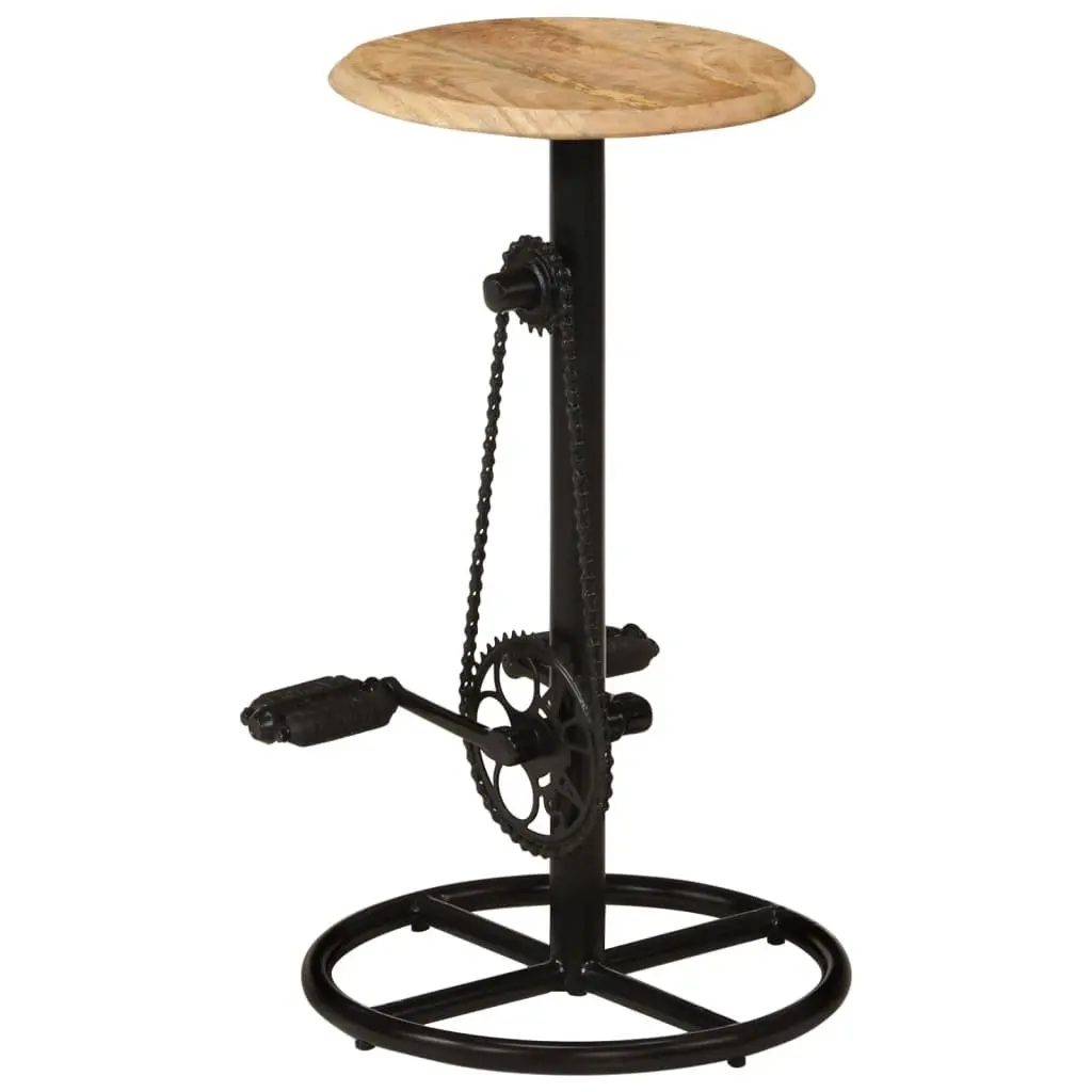 Bar Stools Set of 2 Solid Mango Wood Kitchen Dining Chair Footrest Industrial