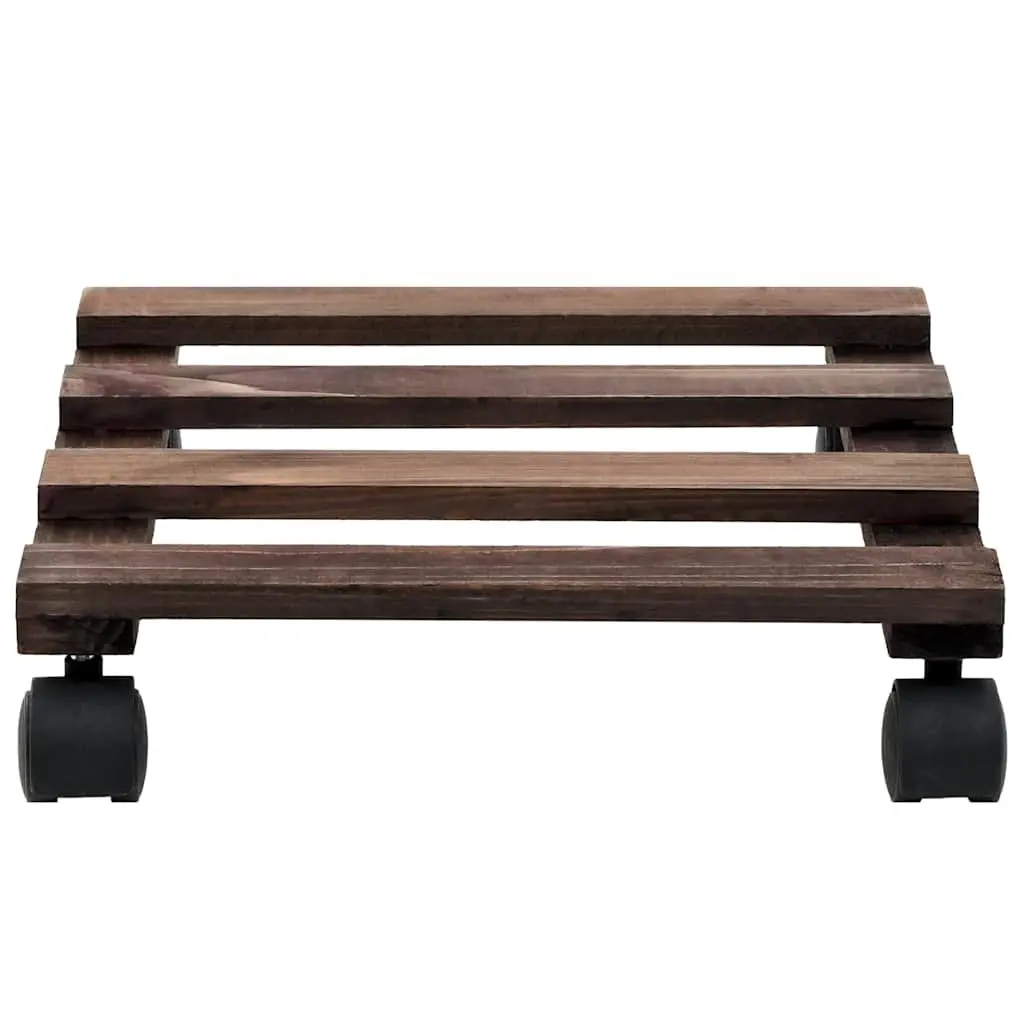 Plant Rollers Brown Cedar Wood 25 x 25 cm 360° Rotatable Castors