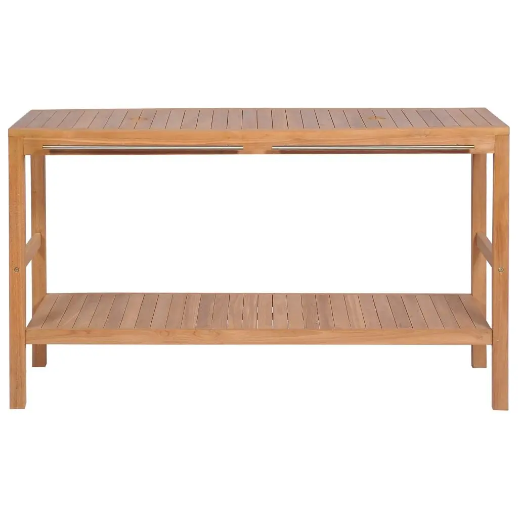 Bathroom Vanity Cabinet Brown 132x45x75cm Solid Teak Storage Furniture