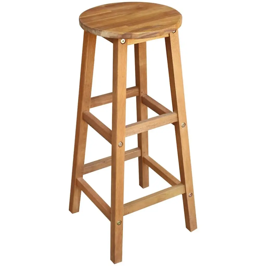 Bar Table and Stool Set 7 Pieces Solid Acacia Wood Rustic Kitchen Dining