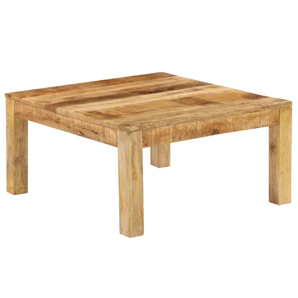 Coffee Table Brown 80x80x40 cm Solid Mango Wood Retro Style Living Room Accent Furniture