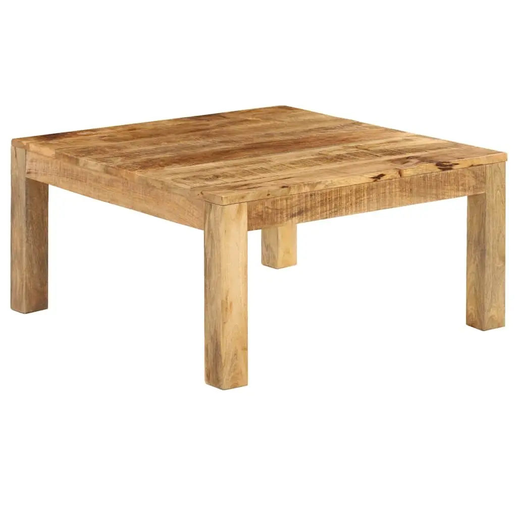 Coffee Table Brown 80x80x40 cm Solid Mango Wood Retro Style Living Room Accent Furniture