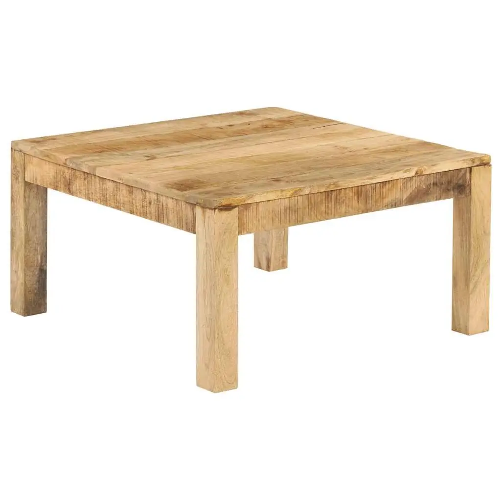 Coffee Table Brown 80x80x40 cm Solid Mango Wood Retro Style Living Room Accent Furniture