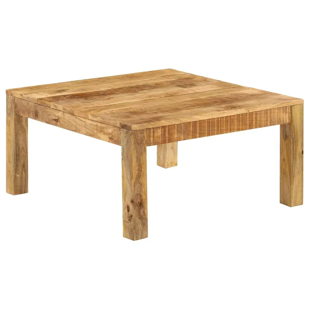 Coffee Table Brown 80x80x40 cm Solid Mango Wood Retro Style Living Room Accent Furniture