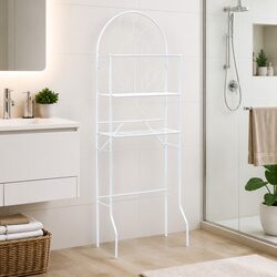 Toilet Rack White Bathroom Storage Organizer Towel Holder Over Tank Stand