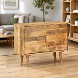 Compact Vintage Sideboard in Solid Mango Wood