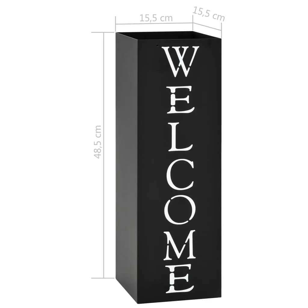 Umbrella Stand Steel Black Modern Entryway Storage Holder Drip Tray Walking