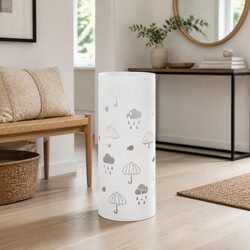 Umbrella Stand Holder Steel White Modern Entryway Storage Rack Walking Sticks