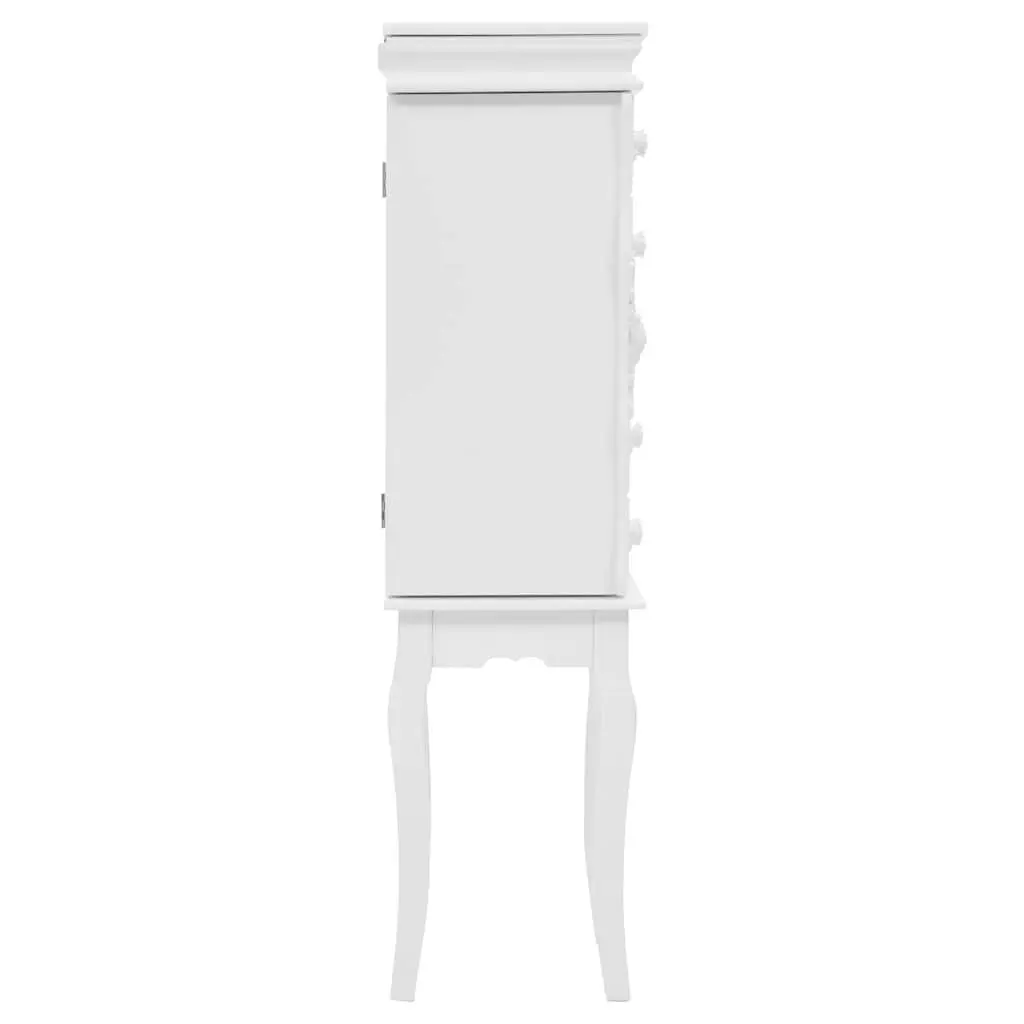 Jewelry Cabinet White Free Standing Organizer Storage for Earrings Necklaces