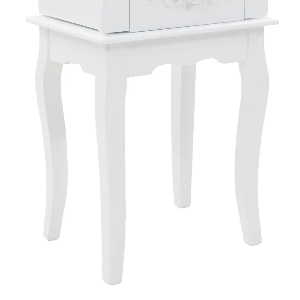 Jewelry Cabinet White Free Standing Organizer Storage for Earrings Necklaces
