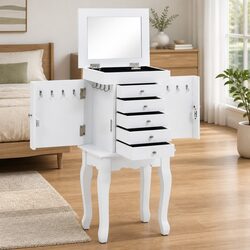 White Jewelry Cabinet: Simple and Effective Organization