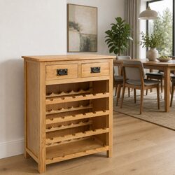 Stylish Solid Oak Wine Cabinet for Home Use