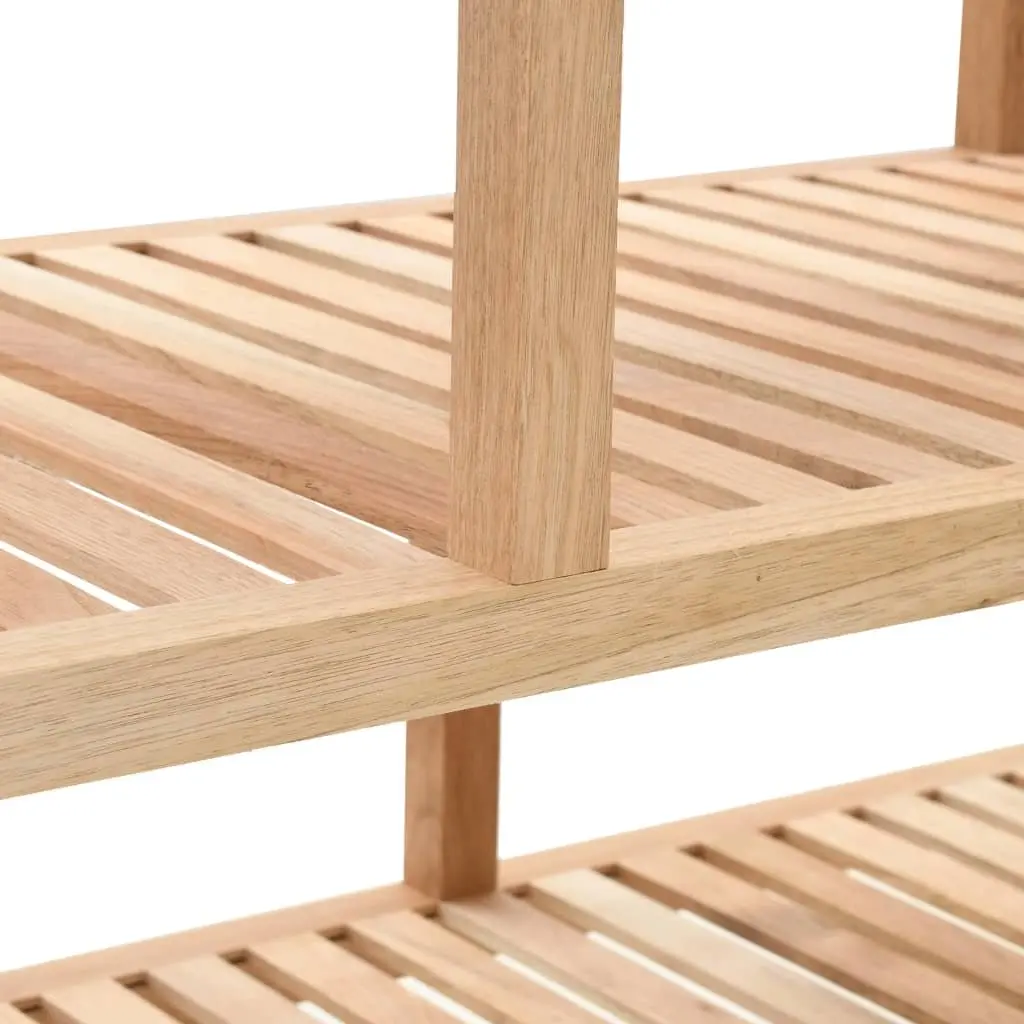 Bathroom Shelf Beige 100x40x65cm 3-Tier Slatted Wooden Storage Rack