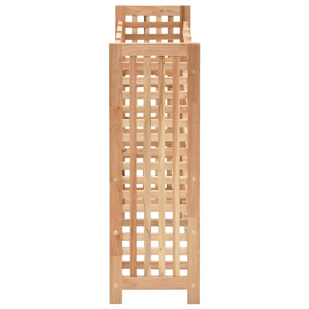Wine Rack Beige 5-Tier Solid Walnut Wood Storage Cabinet