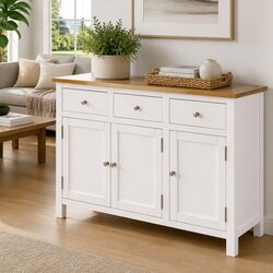 Solid Oak Wood Sideboard - Compact Yet Spacious 110x33.5x70 cm