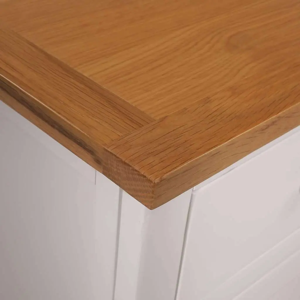Sideboard Brown 110x33.5x70 cm Solid Oak Wood Rustic Storage Cabinet