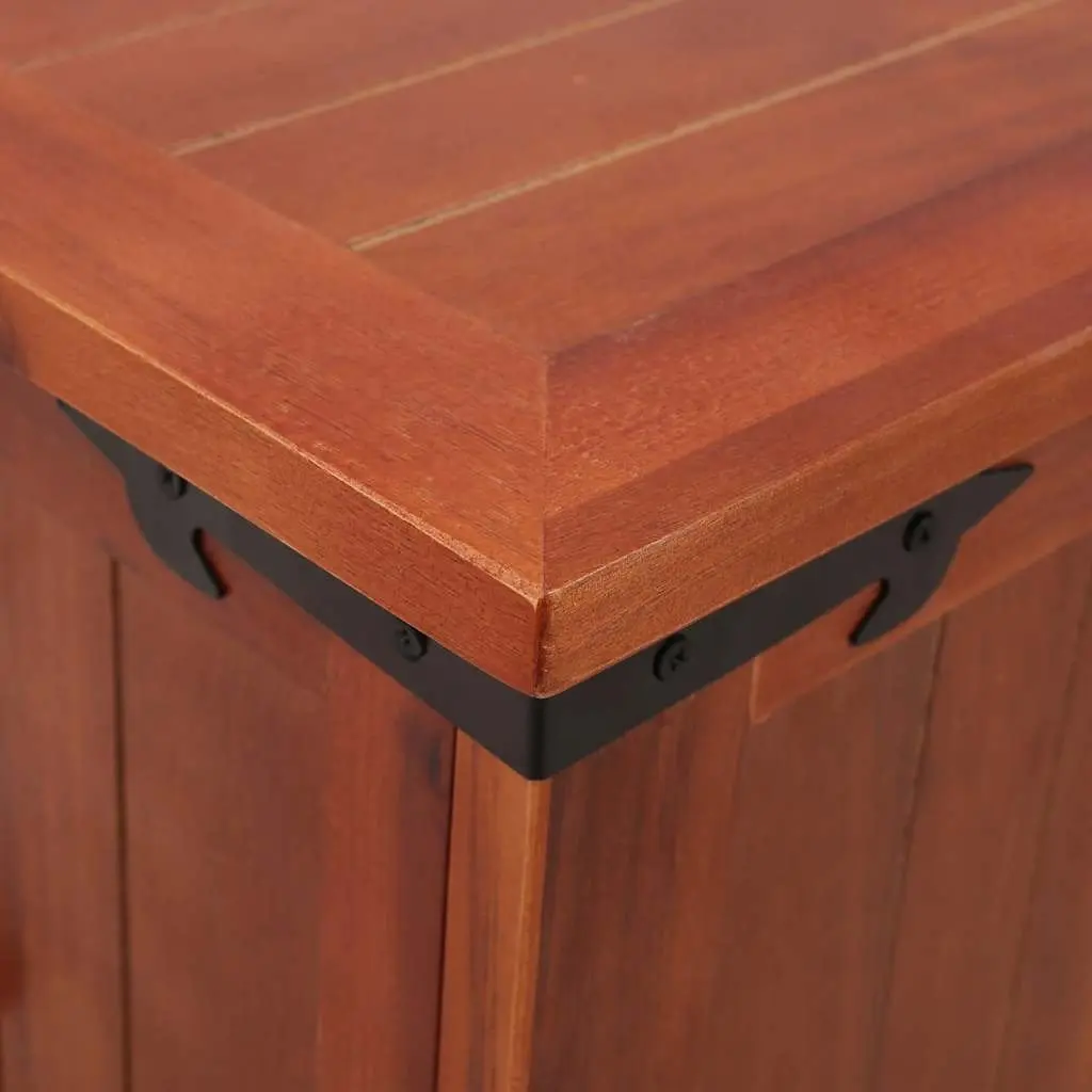 Storage Chest Brown 60x25x22cm Handmade Solid Acacia Wood Latch Closure Flat Top