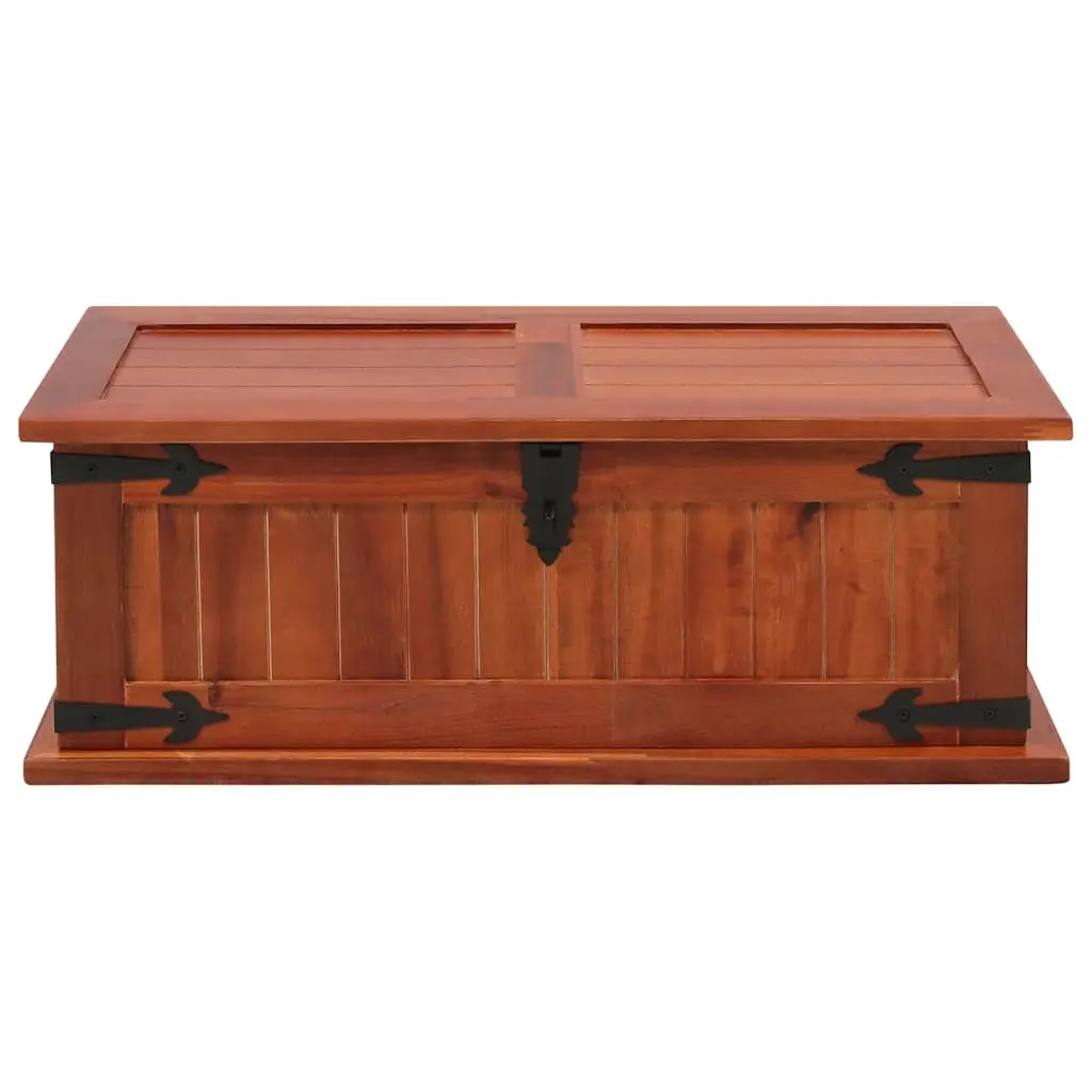 Storage Chest Brown 60x25x22cm Handmade Solid Acacia Wood Latch Closure Flat Top