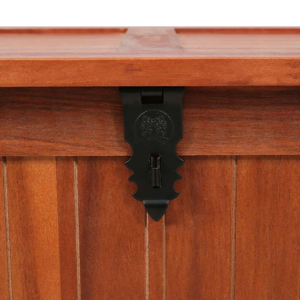Storage Chest Brown Solid Acacia Wood 90L x 45W x 40H cm Handcrafted with Front Latch and Dual Side Handles