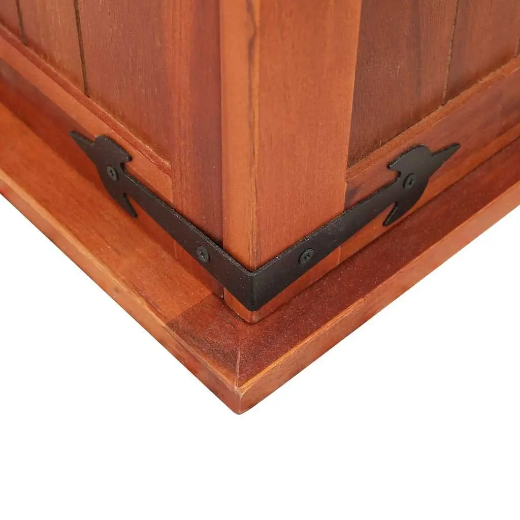 Storage Chest Brown Solid Acacia Wood 90L x 45W x 40H cm Handcrafted with Front Latch and Dual Side Handles