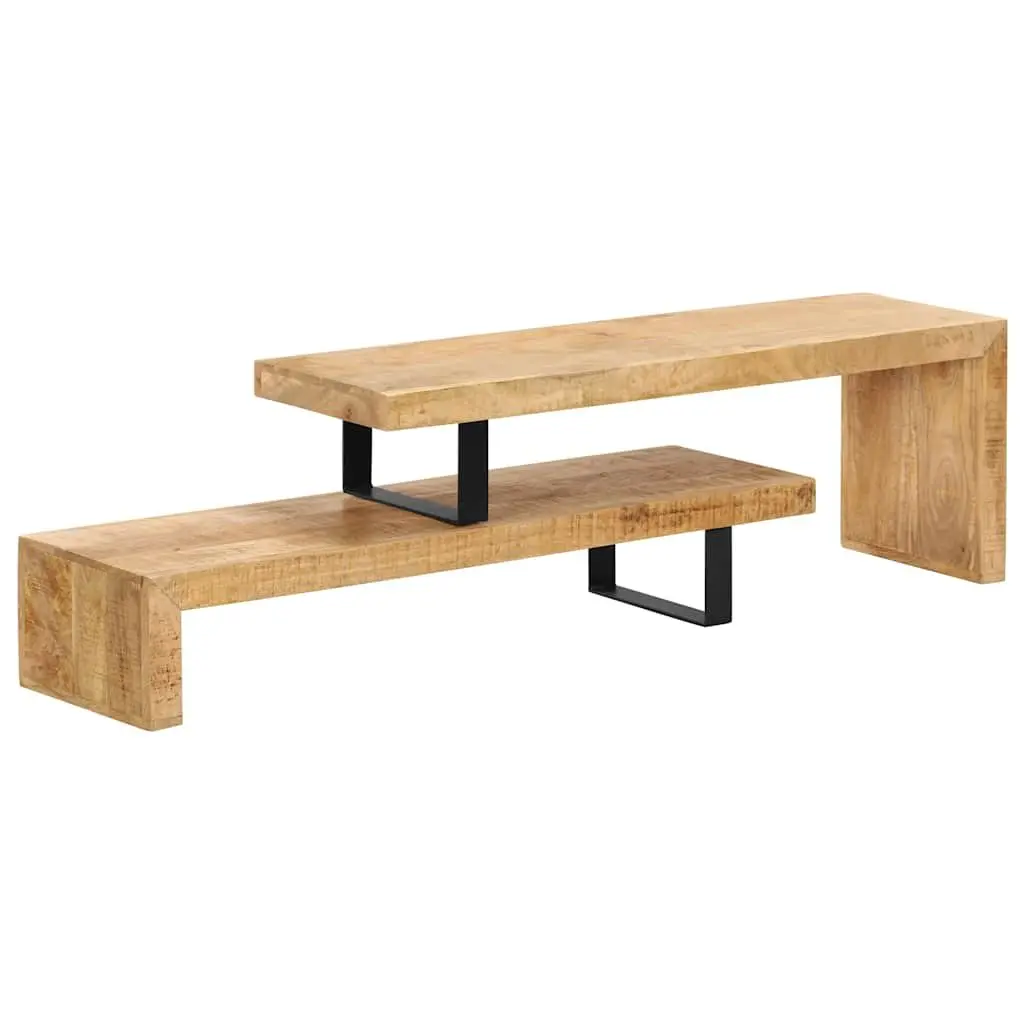 TV Stand Solid Mango Wood Brown Living Room Media Entertainment Cabinet Unit