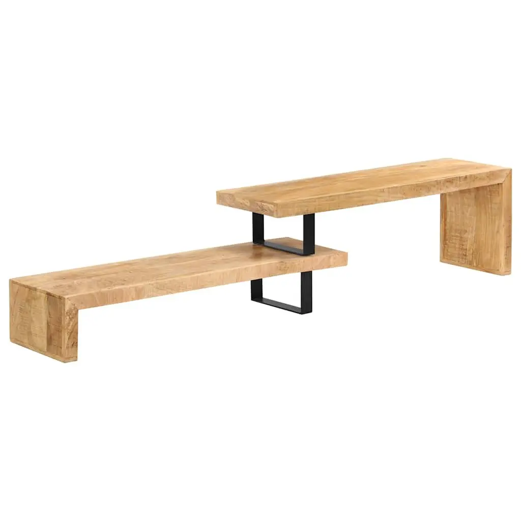 TV Stand Solid Mango Wood Brown Living Room Media Entertainment Cabinet Unit